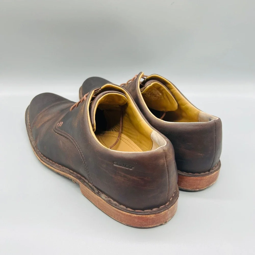 Sebago Shoes Mens 12 Dark Brown Leather Salem Derby Oxford Vibram Handcrafted